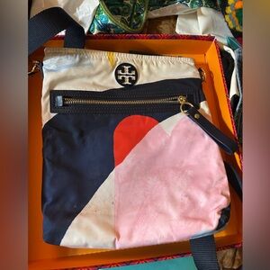 Tory Burch Navy and Pink Crossbody Bag